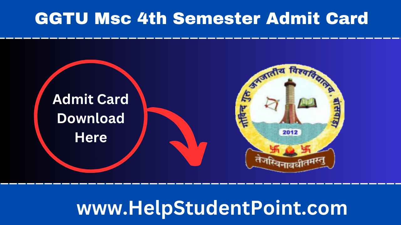 GGTU Msc 4th Semester Admit Card