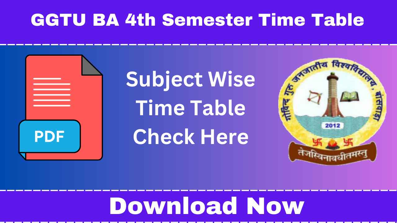 GGTU BA 4th Semester Time Table