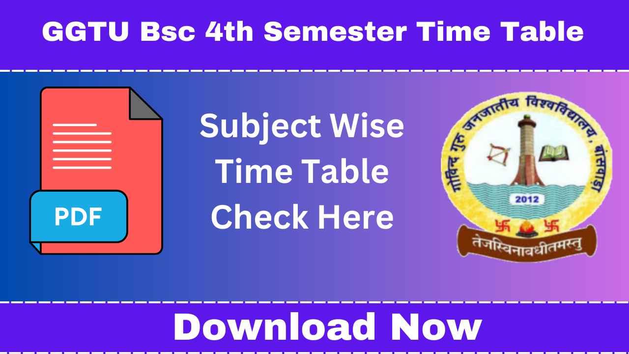 GGTU Bsc 4th Semester Time Table