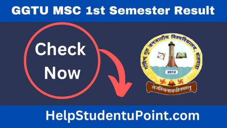 GGTU Msc 1st Semester Result