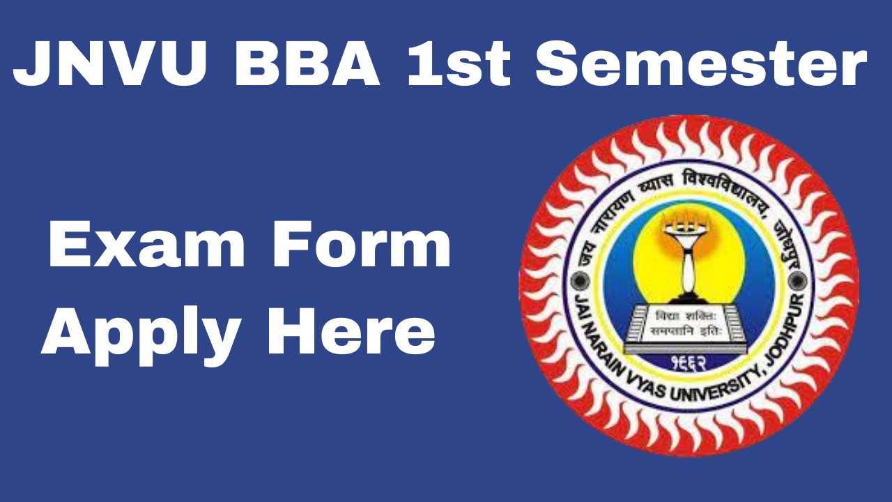 JNVU BBA 1st Semester Exam Form