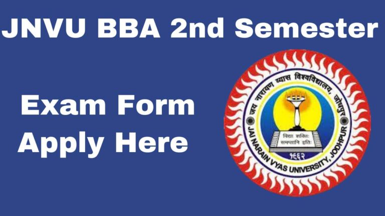 JNVU BBA 2nd Semester Exam Form