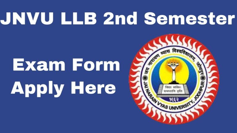 JNVU LLB 2nd Semester Exam Form