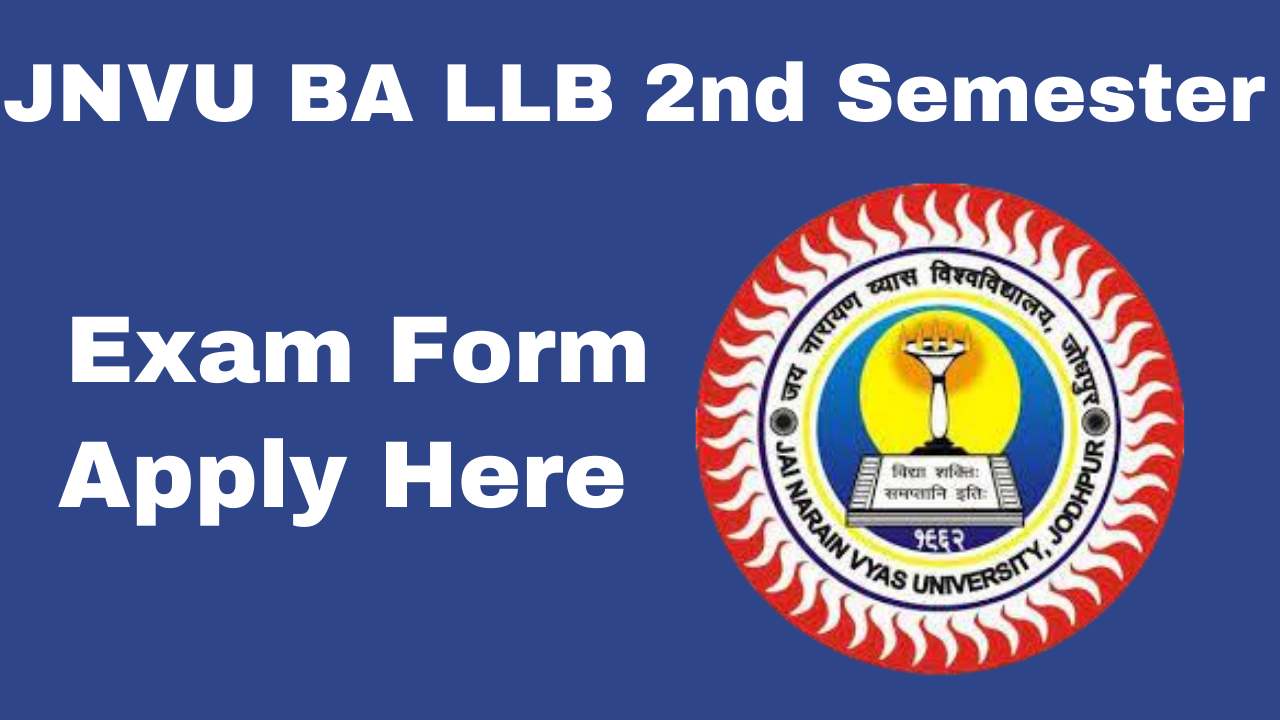 JNVU BA LLB 2nd Semester Exam Form