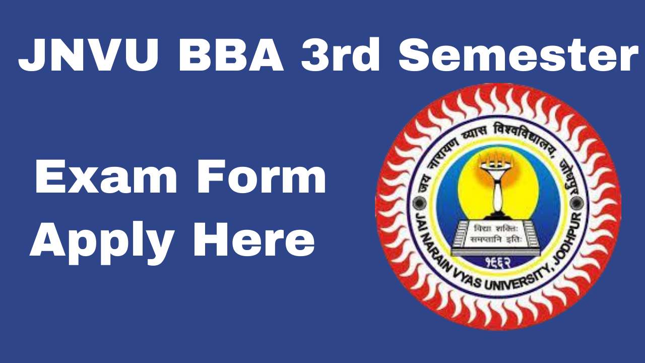 JNVU BBA 3rd Semester Exam Form