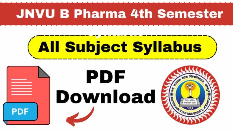 JNVU B Pharma 4th Semester Syllabus