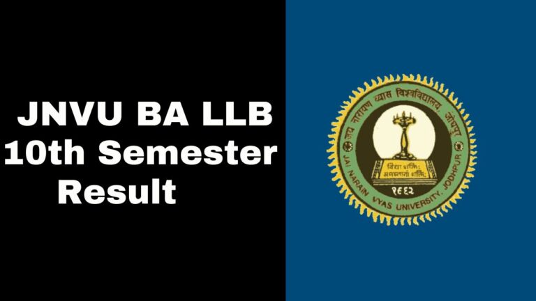 JNVU BA LLB 10th Semester Result 2025