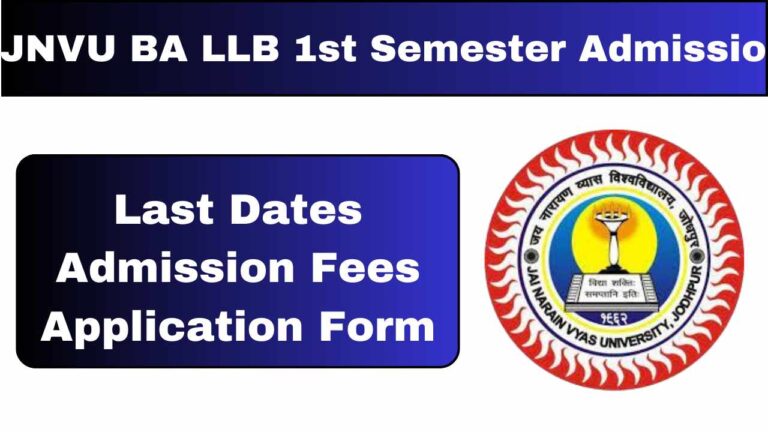 JNVU BA LLB 1st Semester Admission