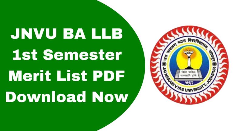 JNVU BA LLB 1st Semester Merit List