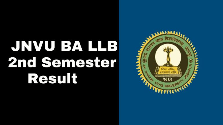 JNVU BA LLB 2nd Semester Result 2025