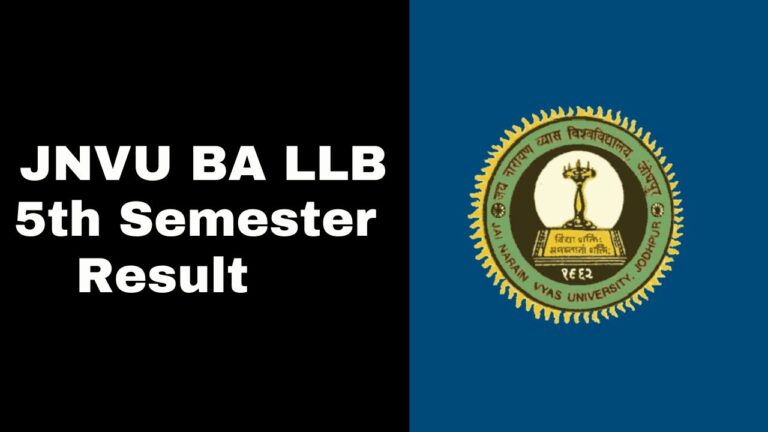 JNVU BA LLB 5th Semester Result 2025