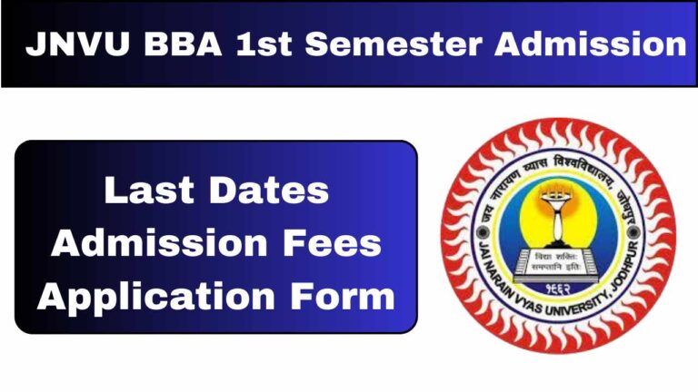 JNVU BBA 1st Semester Admission