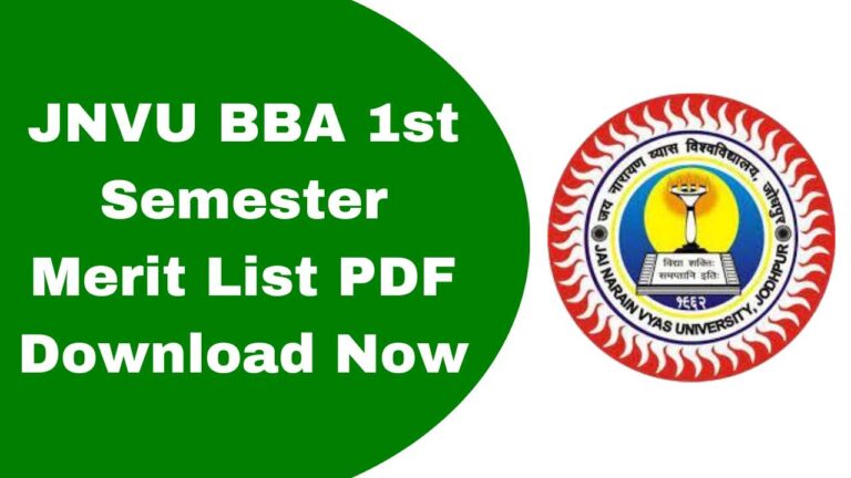 JNVU BBA 1st Semester Merit List