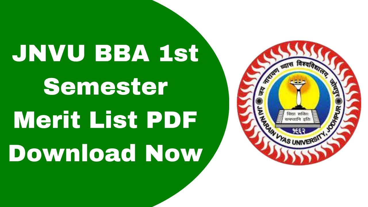 JNVU BBA 1st Semester Merit List