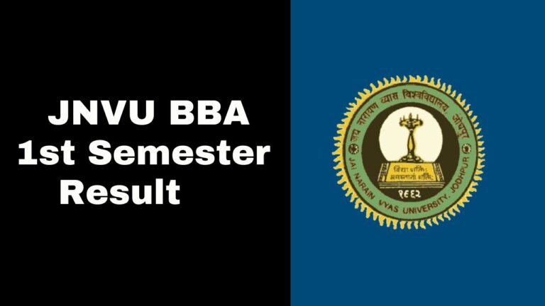 JNVU BBA 1st Semester Result 2025