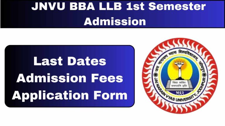JNVU BBA LLB 1st Semester Admission