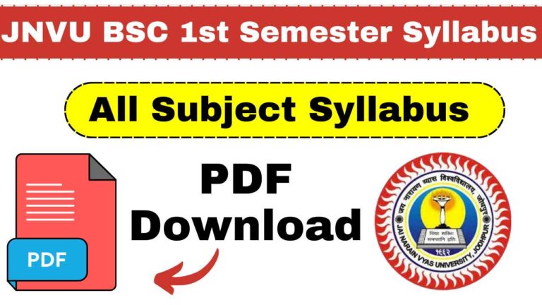 JNVU Bsc 1st Semester Syllabus