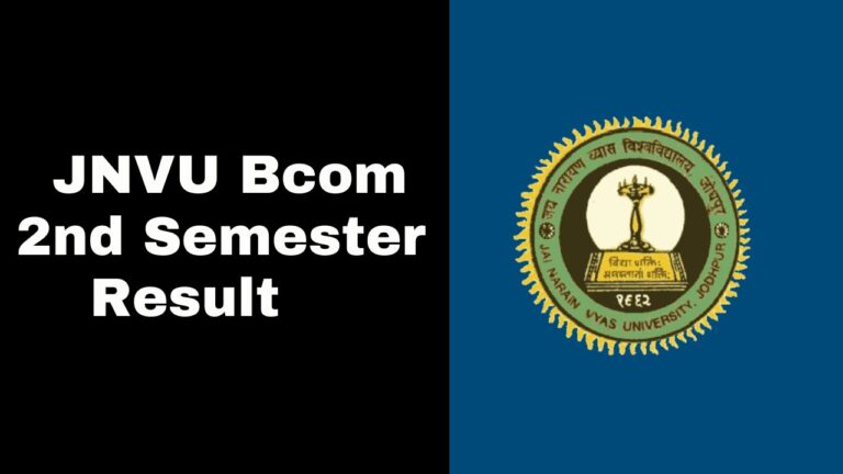 JNVU Bcom 2nd Semester Result 2025