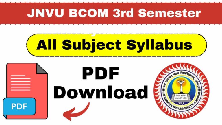 JNVU Bcom 3rd Semester Syllabus