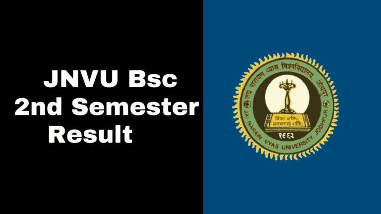JNVU Bsc 2nd Semester Result 2025