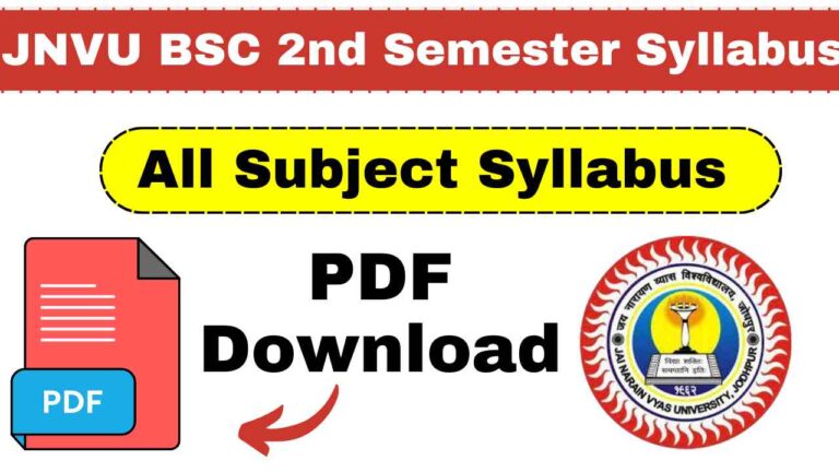 JNVU Bsc 2nd Semester Syllabus
