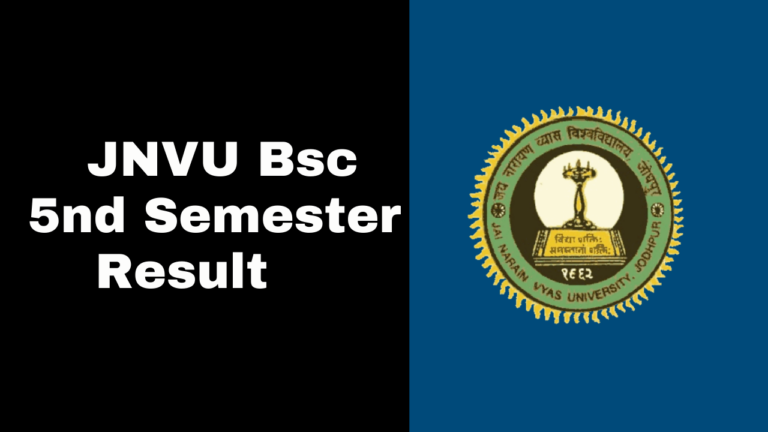 JNVU Bsc 5th Semester Result 2025