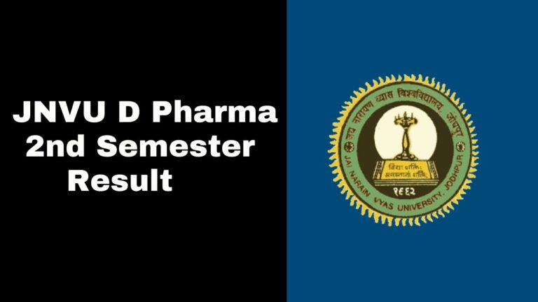JNVU D Pharma 2nd Semester Result 2025