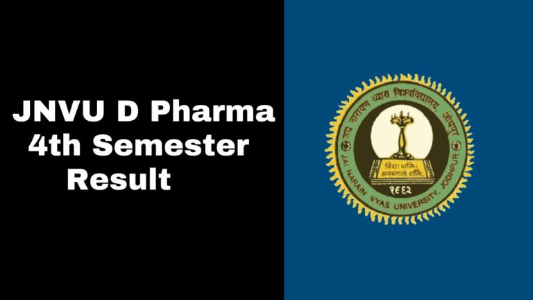 JNVU D Pharma 4th Semester Result 2025