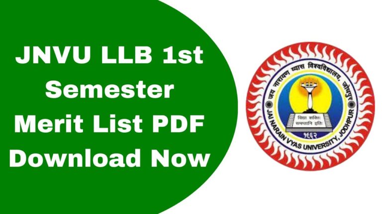 JNVU LLB 1st Semester Merit List