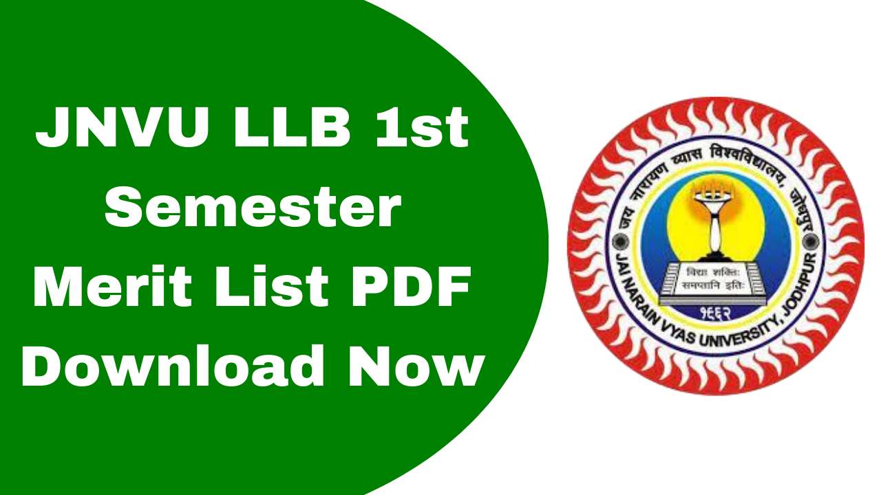 JNVU LLB 1st Semester Merit List