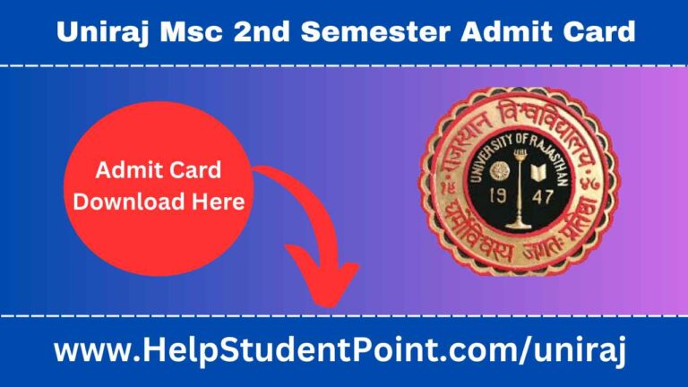JNVU Msc 2nd Semester Admit Card 2025