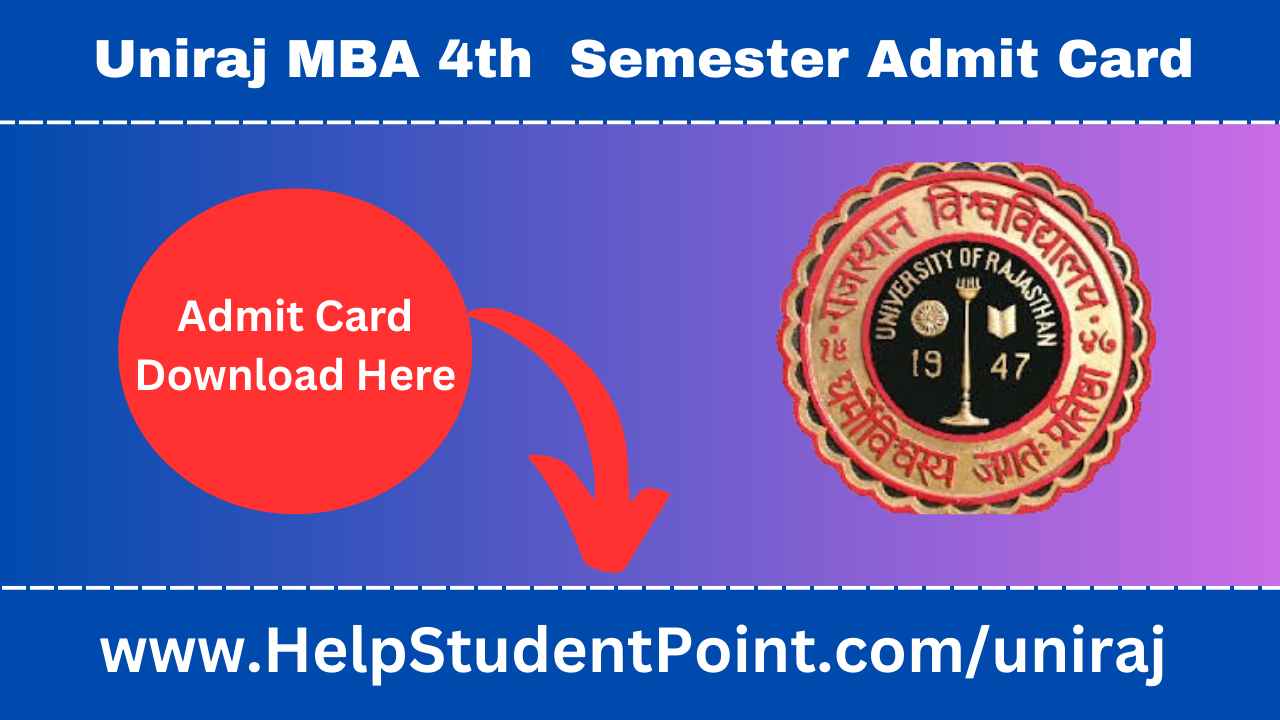 JNVU MBA 4th Semester Admit Card 2025