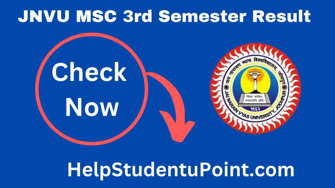 JNVU Msc 3rd Semester Result