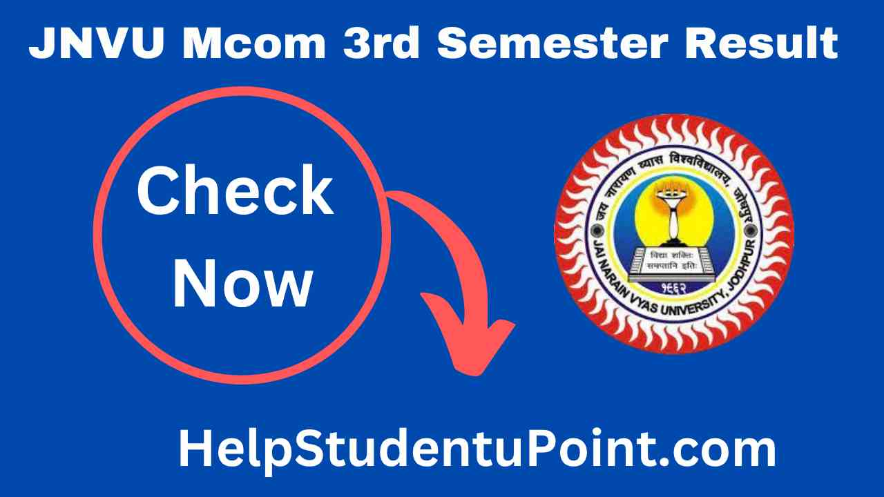 JNVU Mcom 3rd Semester Result