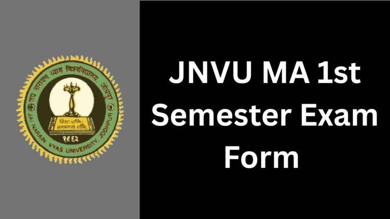JNVU MA 1st Semester Exam Form 2025