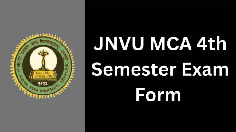 JNVU MCA 4th Semester Exam Form 2025