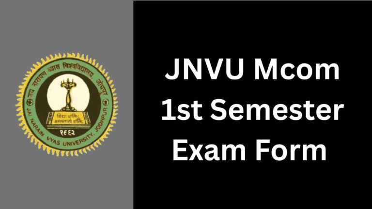 JNVU Mcom 1st Semester Exam Form 2025