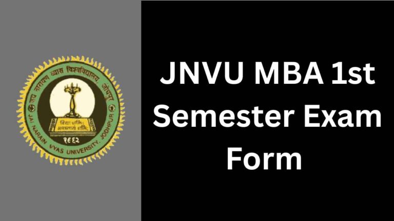 JNVU MBA 1st Semester Exam Form 2025