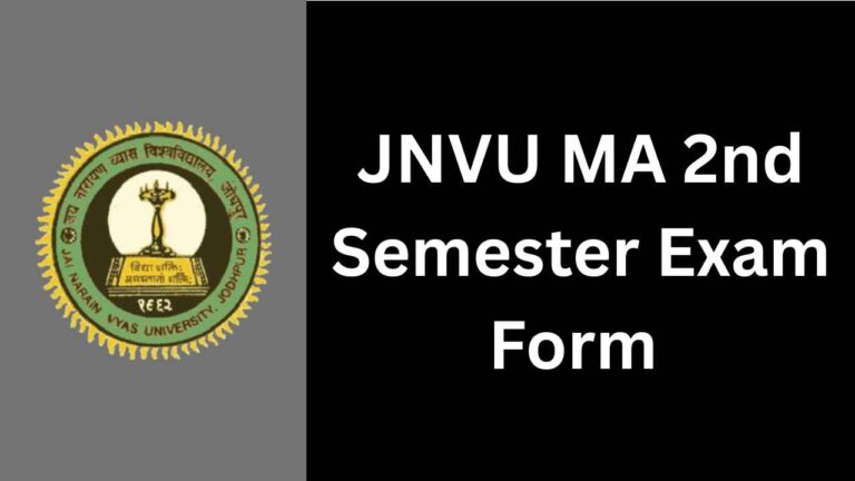 JNVU MA 2nd Semester Exam Form 2025