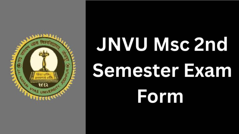 JNVU Msc 2nd Semester Exam Form 2025