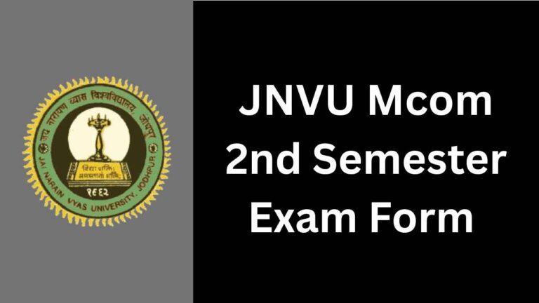 JNVU Mcom 2nd Semester Exam Form 2025