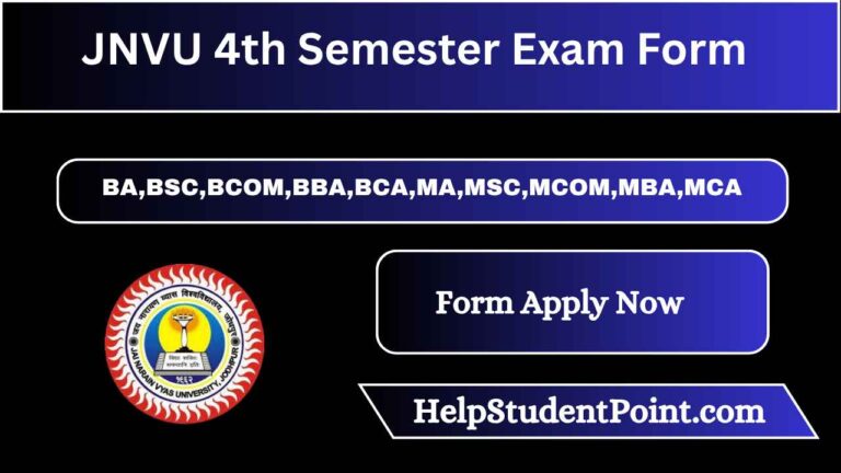 JNVU 4th Semester Exam Form