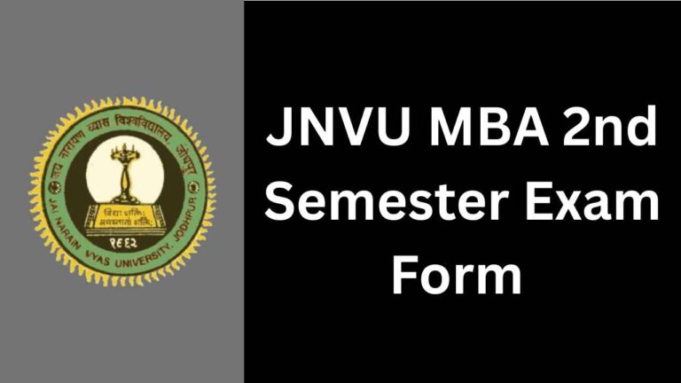 JNVU MBA 2nd Semester Exam Form 2025
