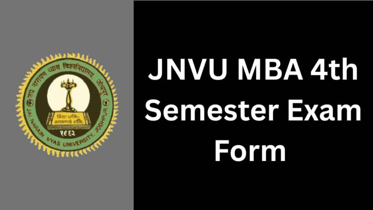 JNVU MBA 4th Semester Exam Form 2025