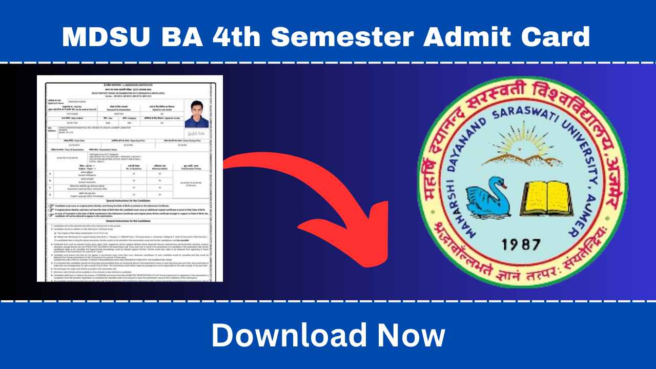 MDSU BA 4th Semester Admit Card