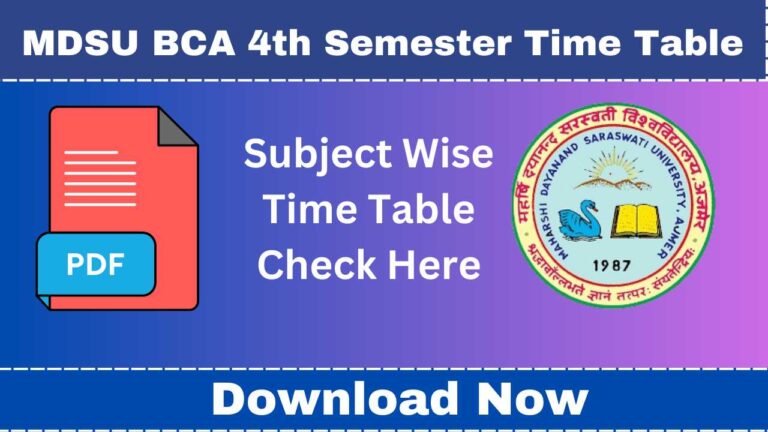 MDSU BA 4th Semester Time Table