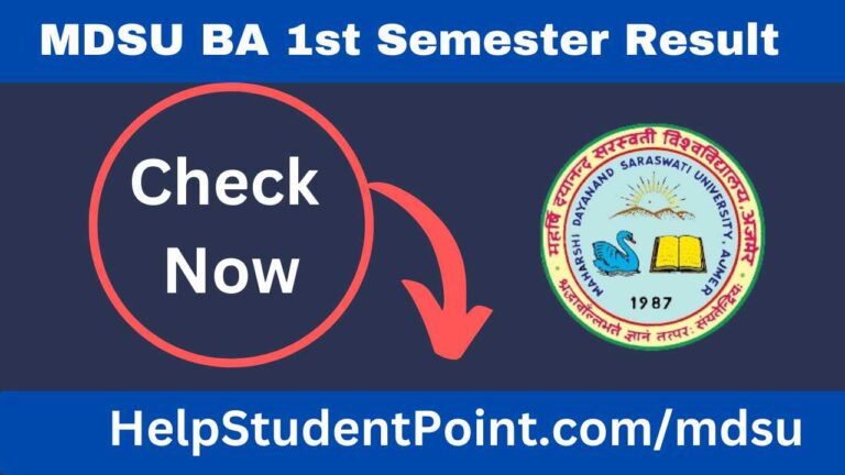 MDSU BA 1st Semester Result