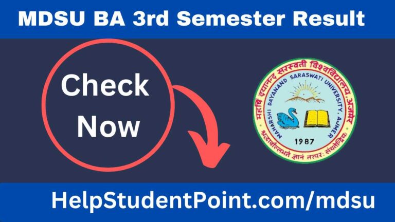 MDSU BA 3rd Semester Result