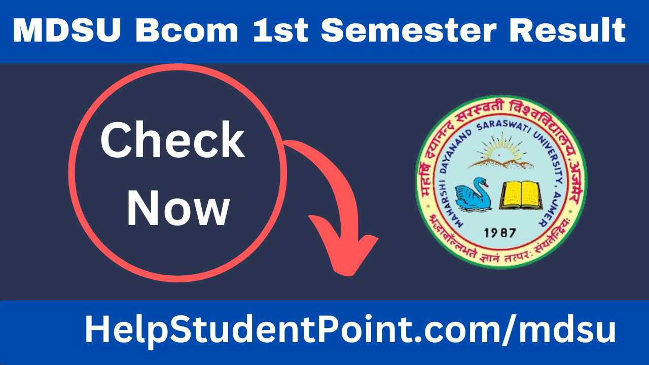 MDSU Bcom 1st Semester Result
