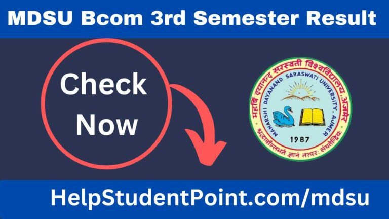 MDSU Bcom 3rd Semester Result